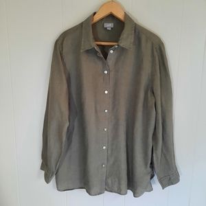 J. Jill Olive Green Button-Down Shirt
